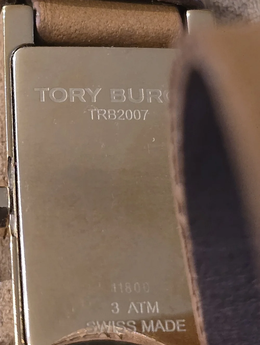 Tory Burch TRB2007 Gold Rectangle Watch Tan Wrap Around Leather Strap